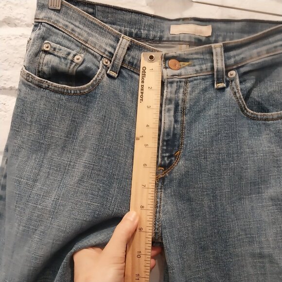 Levis 505 Jeans Womens 6 Long Blue Boot Cut Stretch Mid Rise Medium Wash Tall. - Picture 8 of 9